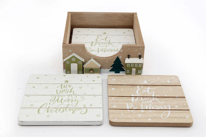 Set Of 4 Christmas Market Coasters-0