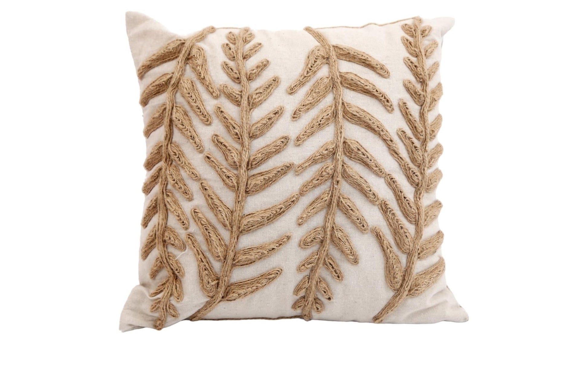 Linen Embroidered Square Scatter Cushion-0