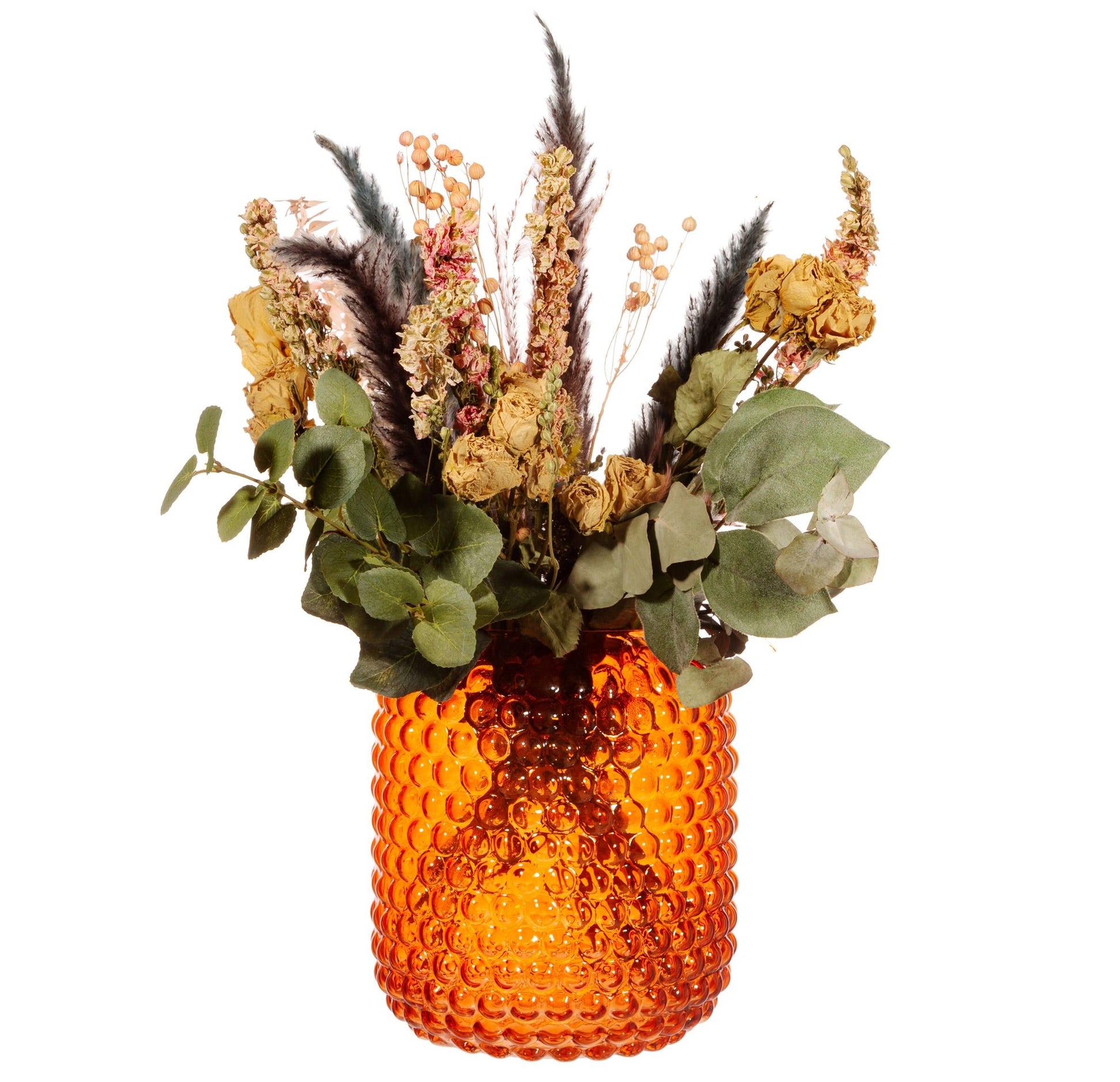 Amber Glass Bobble Vase-1