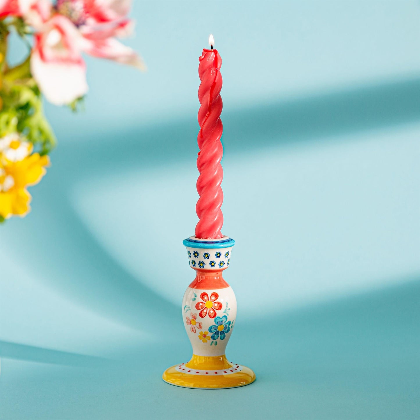 Folk Floral Candlestick Holder-2