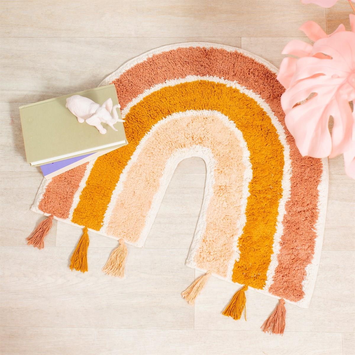 Earth Rainbow Rug With Tassels-2