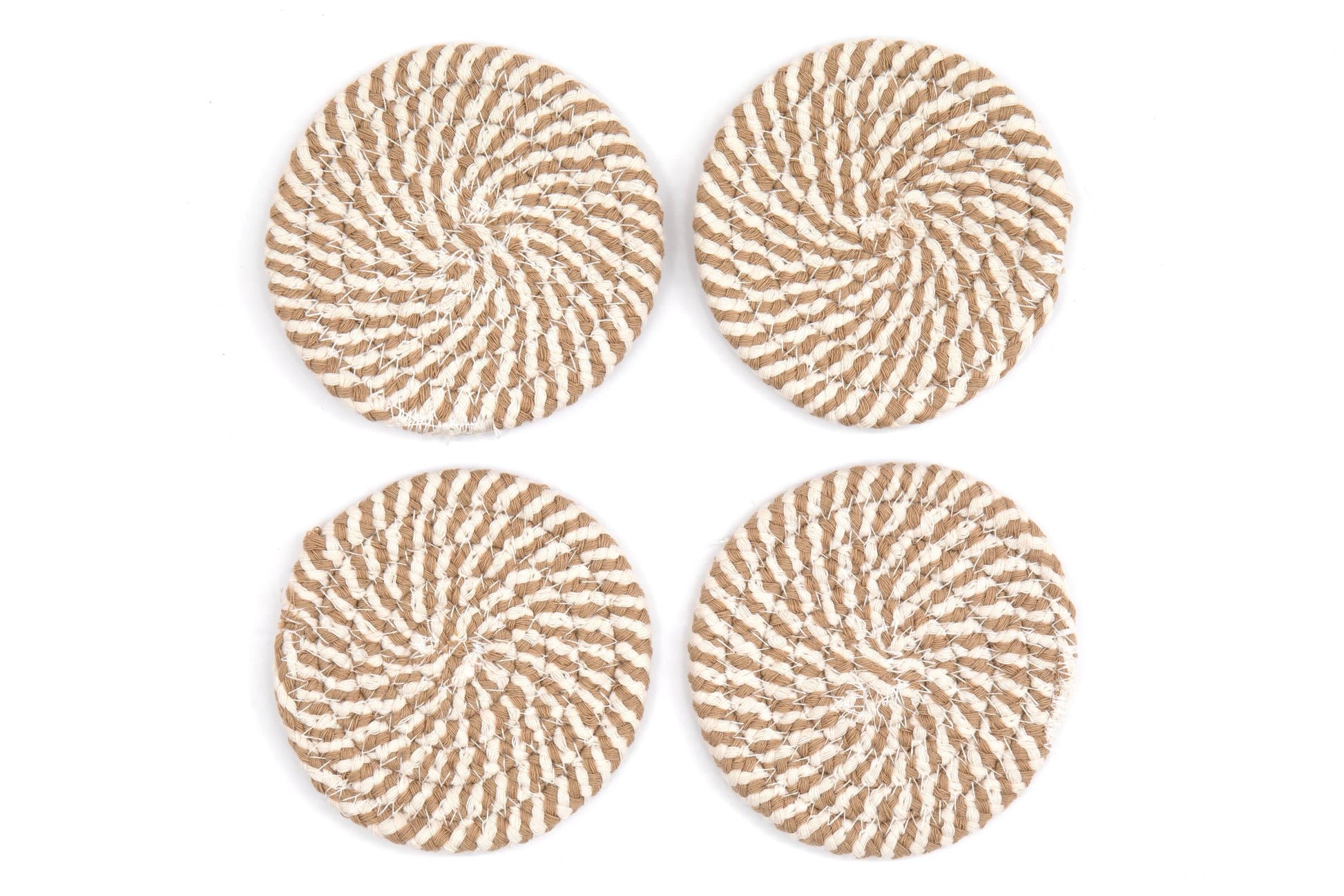 Set of Four Stripey Woven Coasters-0