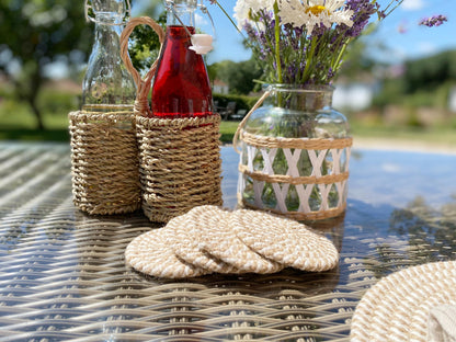 Set of Four Stripey Woven Coasters-3