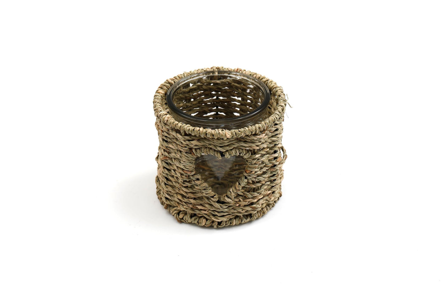 Small Seagrass Candle Holder-0