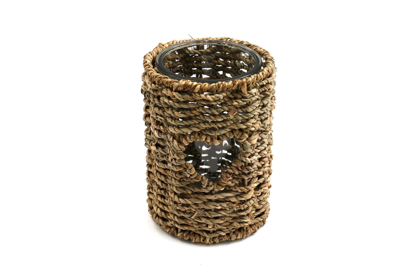 Medium Seagrass Candle Holder-0