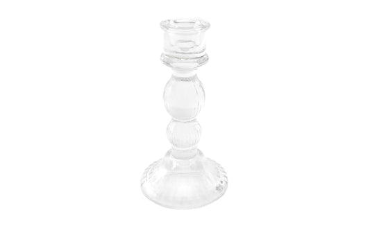 Glass Taper Candle Holder Clear-0