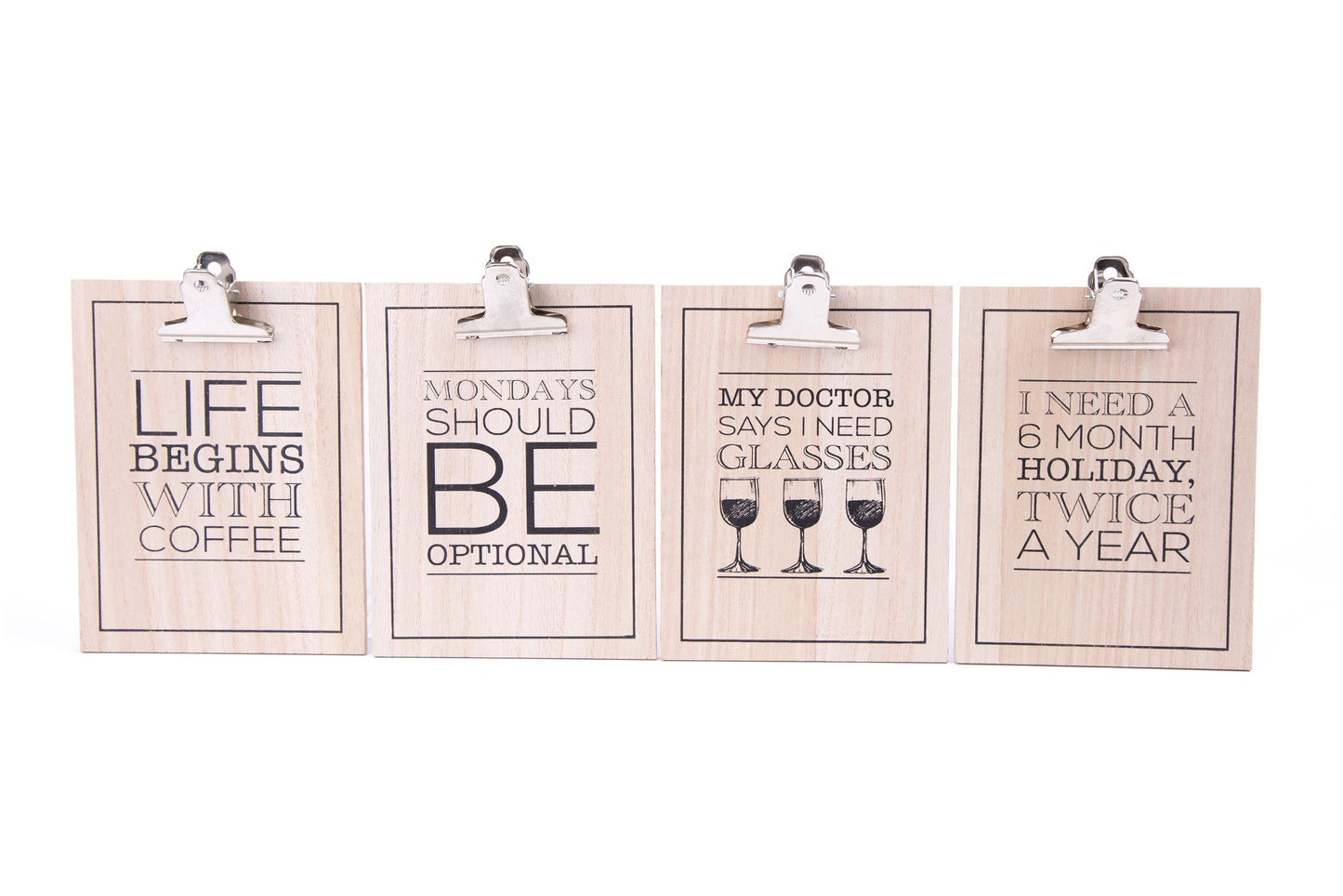 Set of Four Slogan Clipboards-0