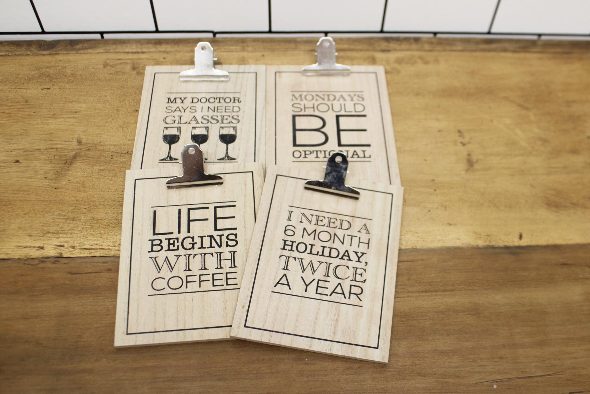 Set of Four Slogan Clipboards-1