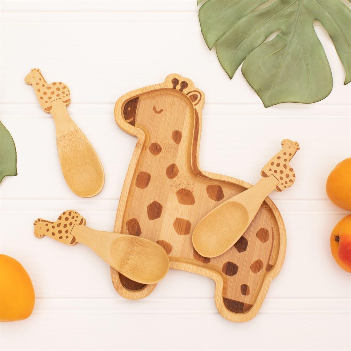 Gigi Giraffe Bamboo Plate-1