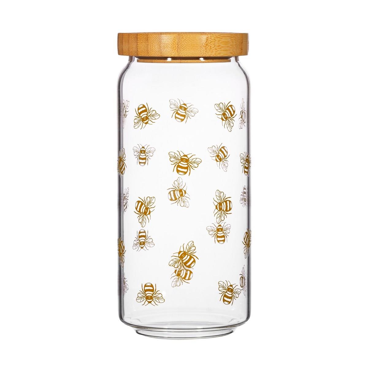 Vintage Bee Glass Storage Jar Large-0