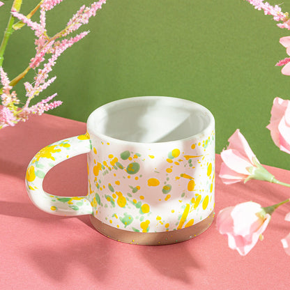 Yellow and Green Splatterware Mug-2