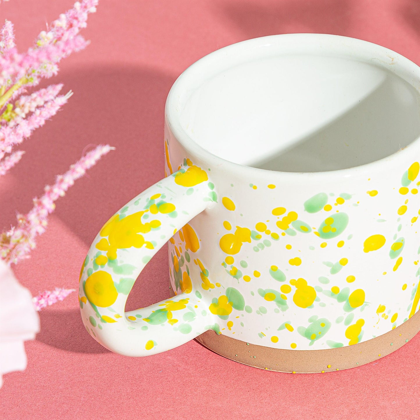 Yellow and Green Splatterware Mug-3