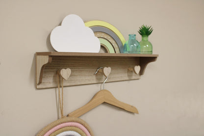 Rainbow and Cloud Shelf with Hooks-2