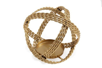 Gold Coloured Ball Candle Holder-0