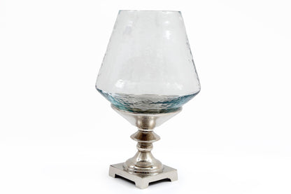 Hurricane Pillar Candle Stand Silver-0