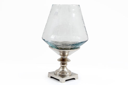 Hurricane Pillar Candle Stand Silver-0