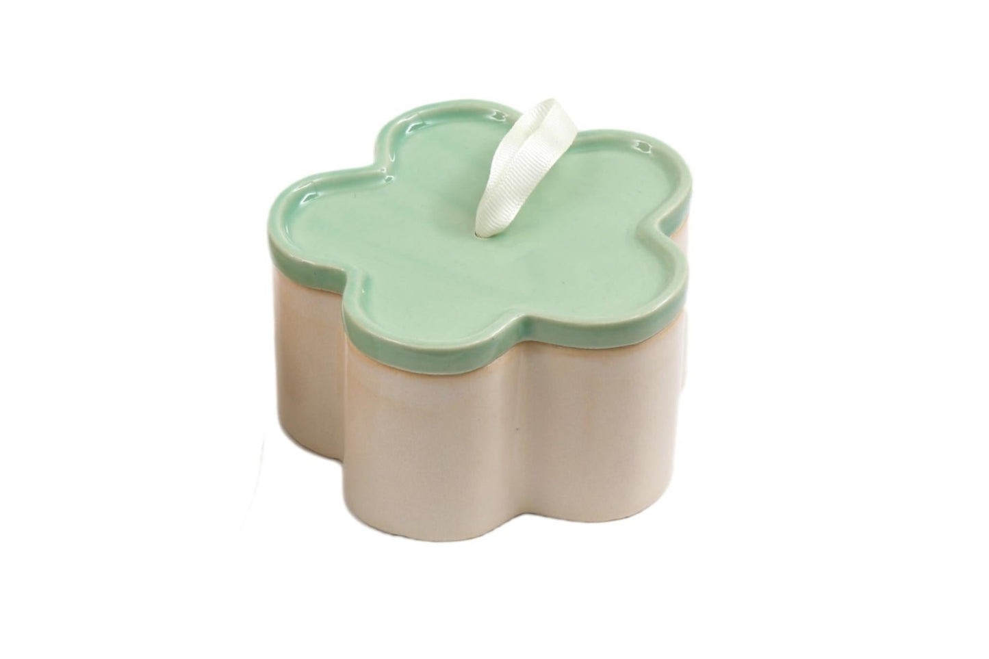 Green Flower Shape Trinket Box-0