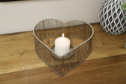 Silver Heart Candle Holder-4