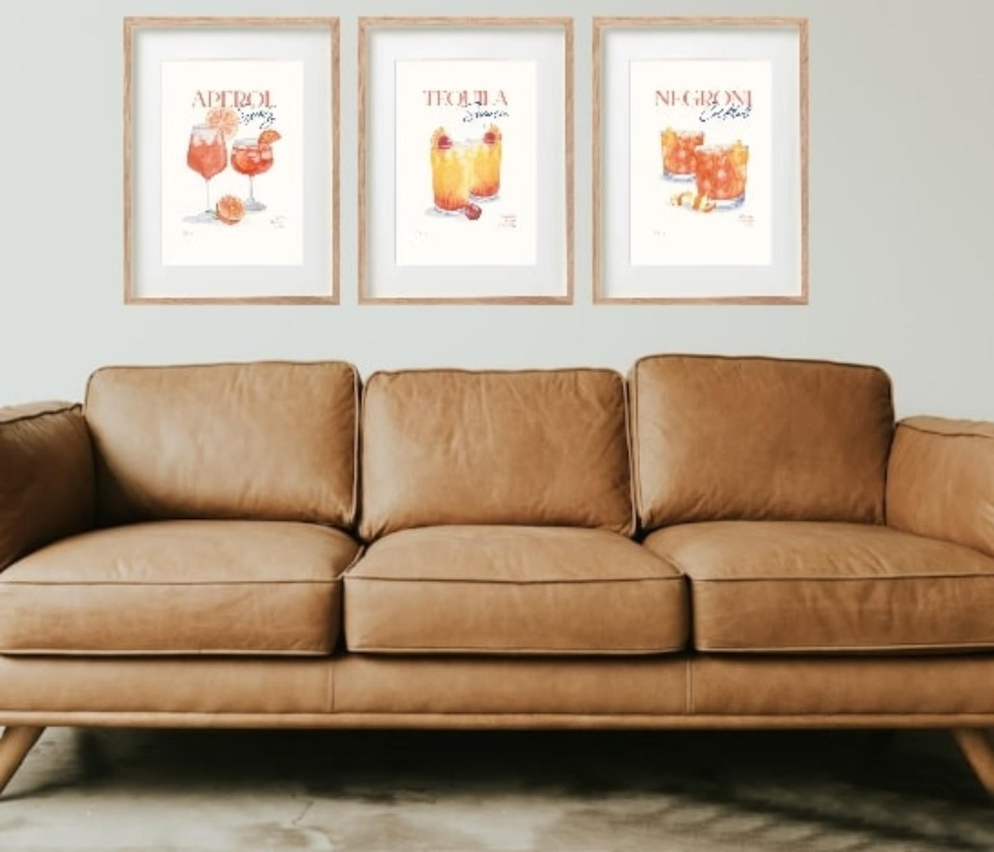 Set of Three Cocktail Recipe Wall Art in Frames-1