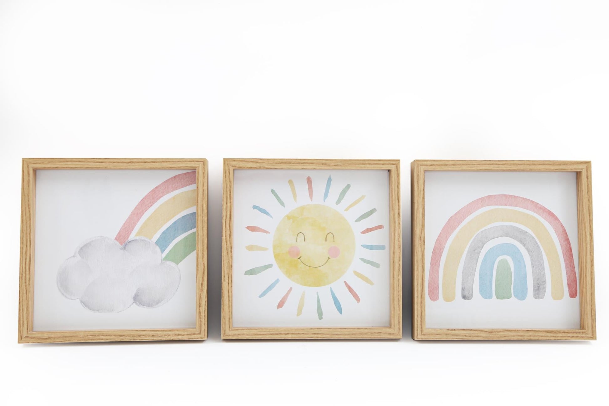 Set of Three Rainbow Framed Prints-0