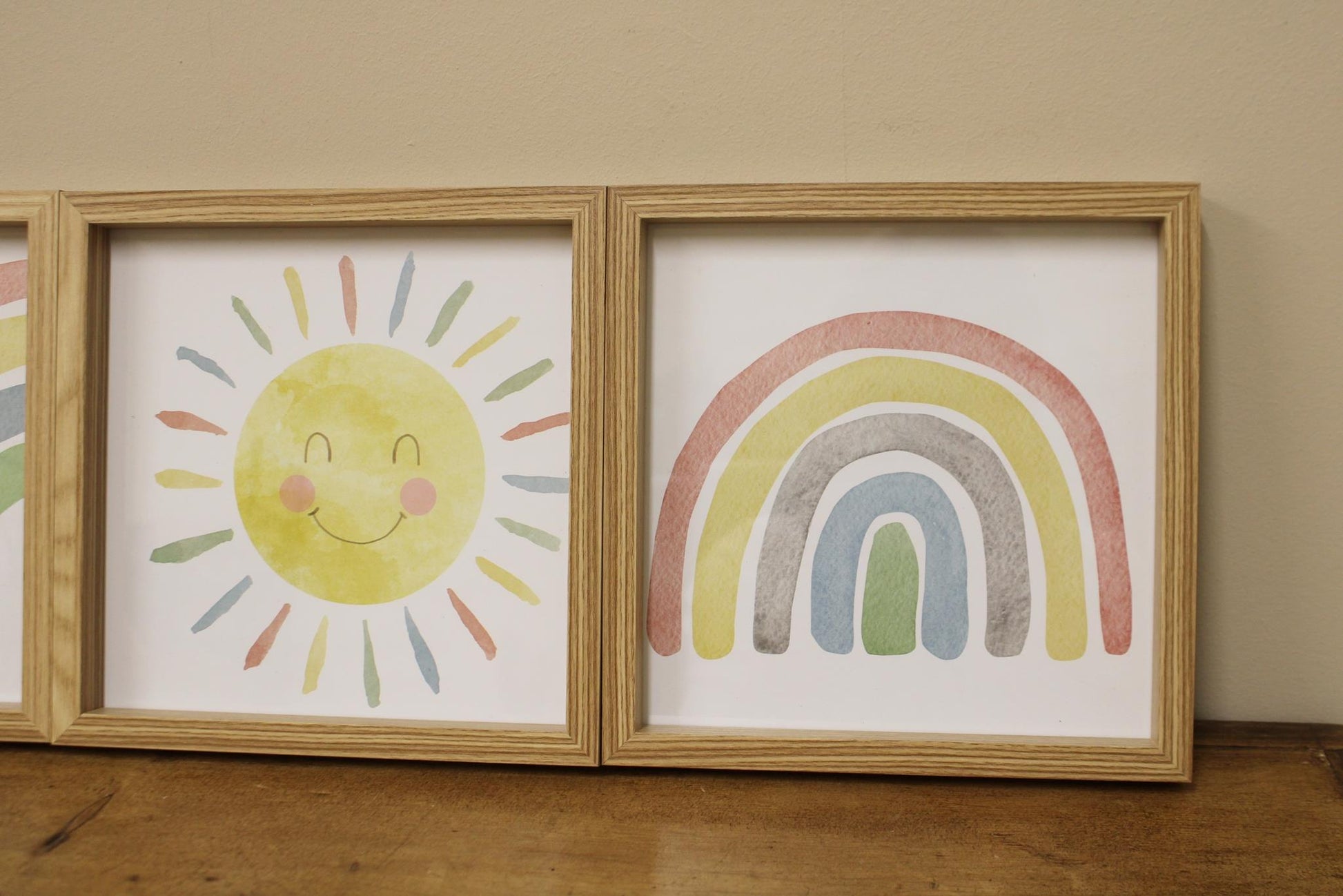 Set of Three Rainbow Framed Prints-4