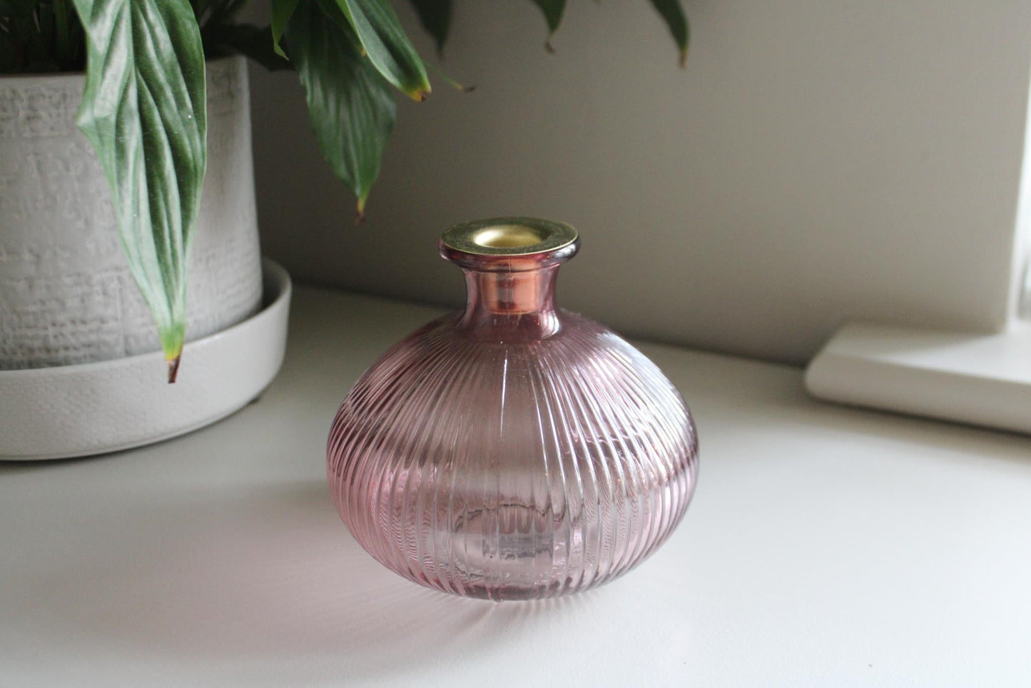 Pink Glass Candle Holder-4