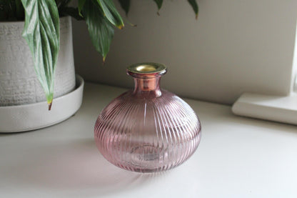 Pink Glass Candle Holder-4