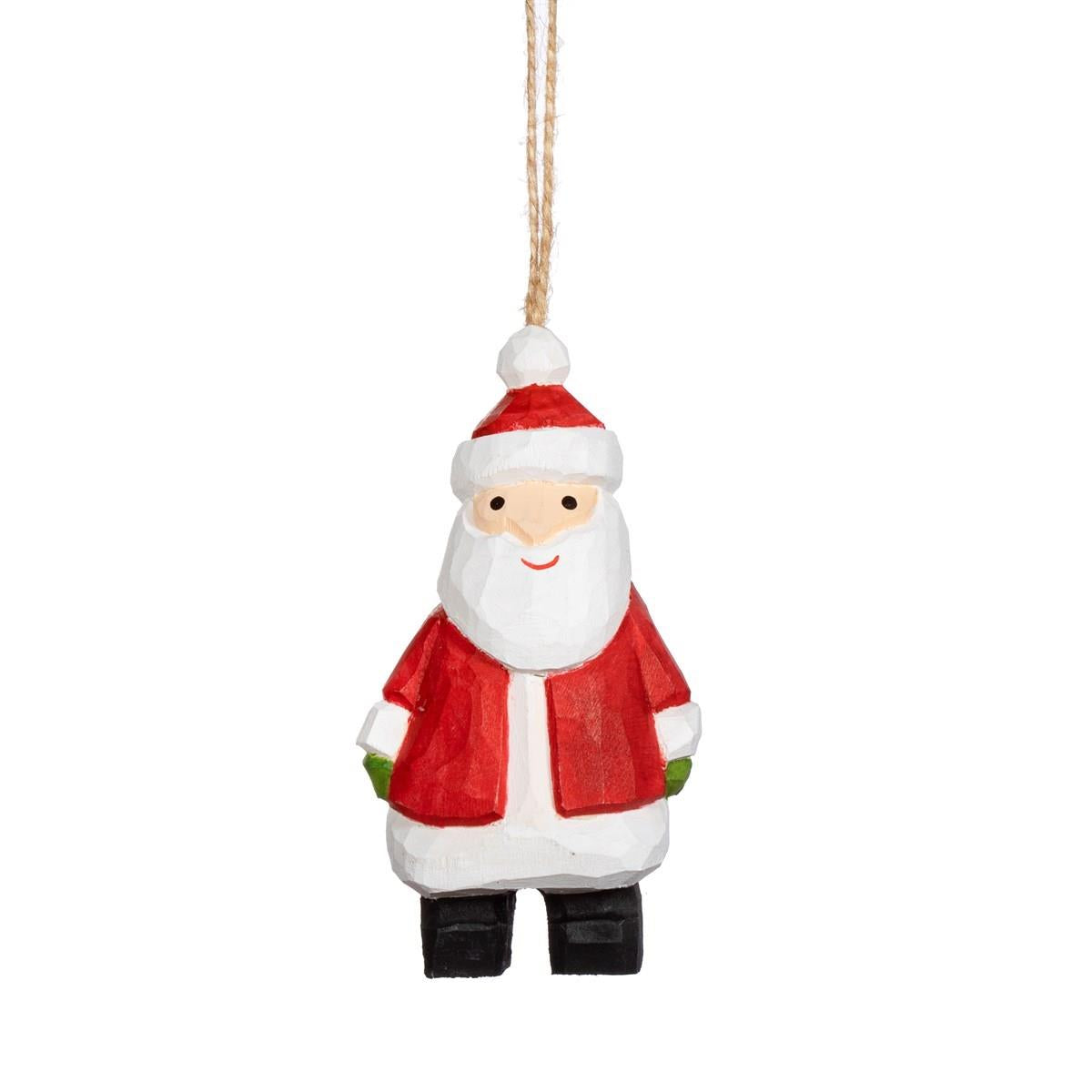 Santa Hanging Wooden Decoration-0