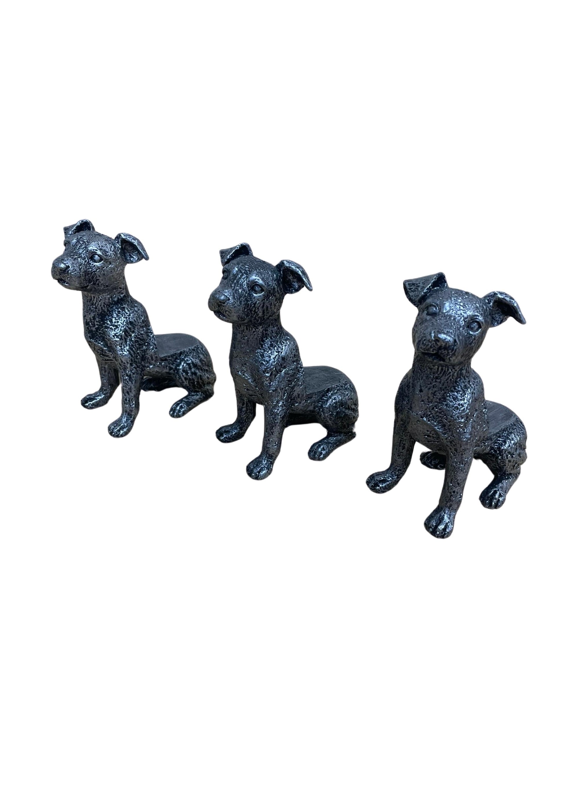 Set Of Silver Jack Russell Dog Pot Risers-2