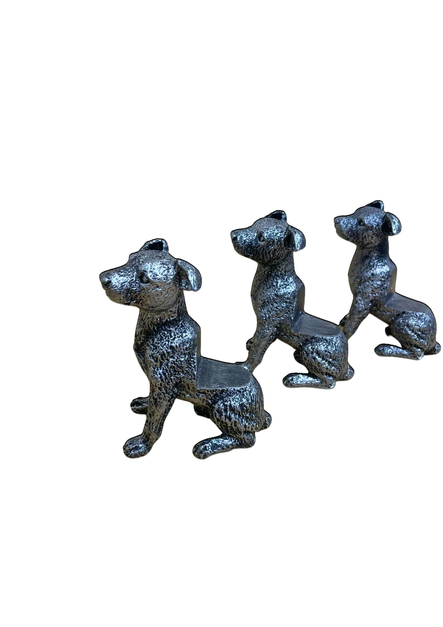 Set Of Silver Jack Russell Dog Pot Risers-4