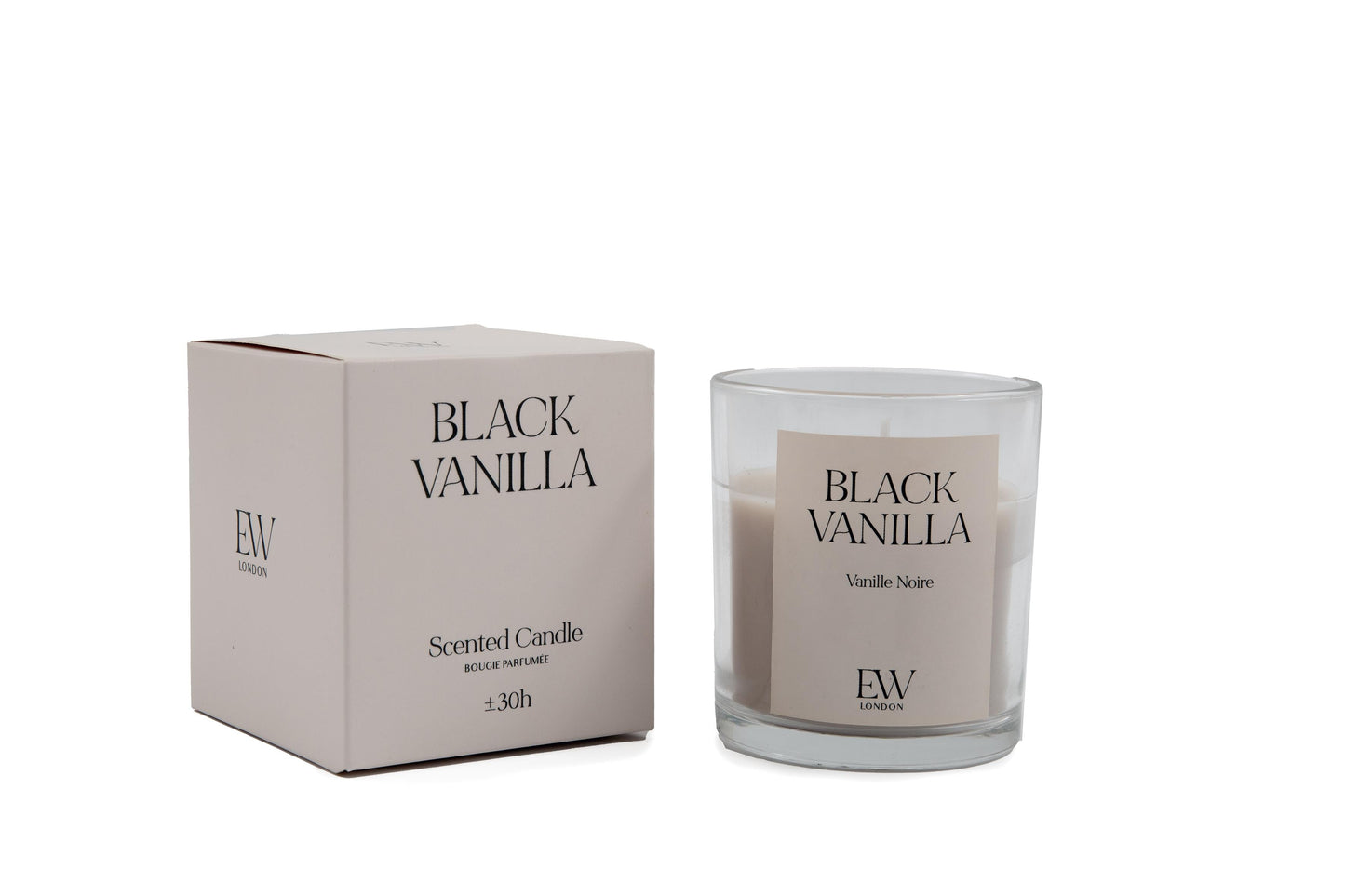 Black Vanilla Scented 8cm Boxed Candle-0